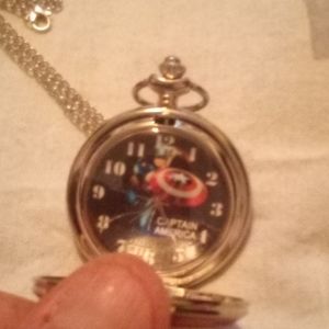 Captain America pocket watch with 30-in chain